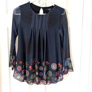 Desigual Women's Navy Floral Top